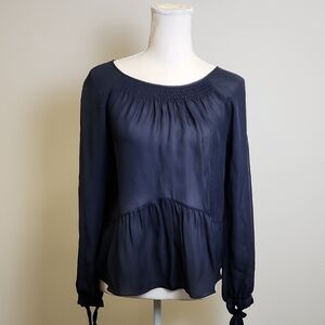 Rebecca Taylor Women's Extra Small Sheer Elegant Blue Women's Top